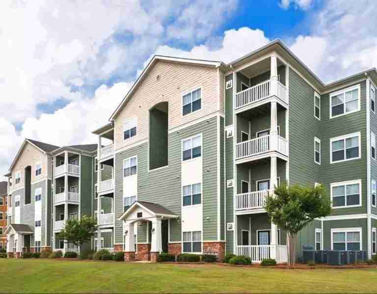 light green apartment building